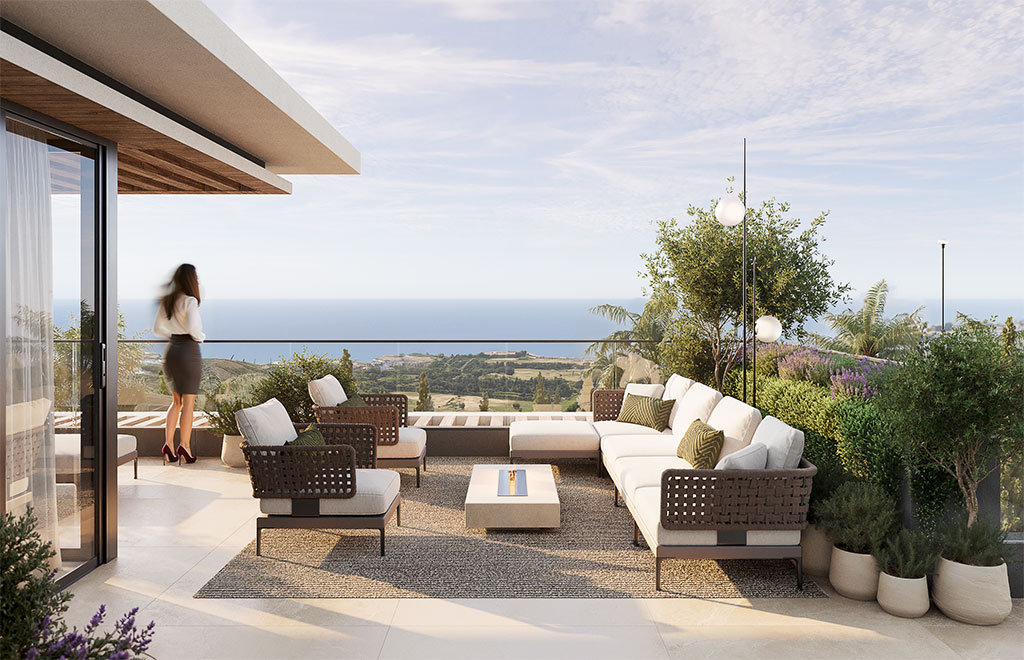 Penthouse with large terrace and sea views in Mijas