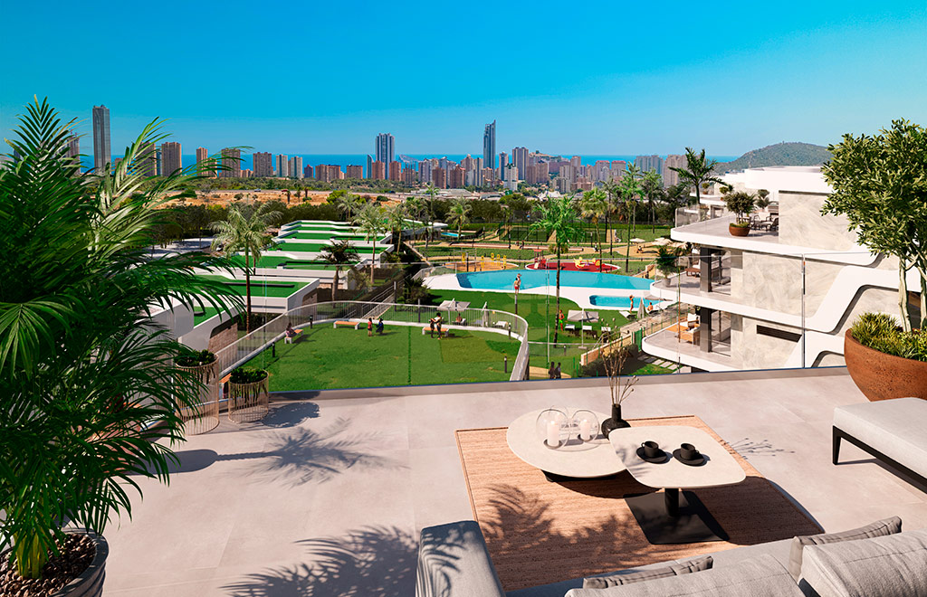 Penthouse apartment with 2 bedrooms, solarium and panoramic views in Finestrat