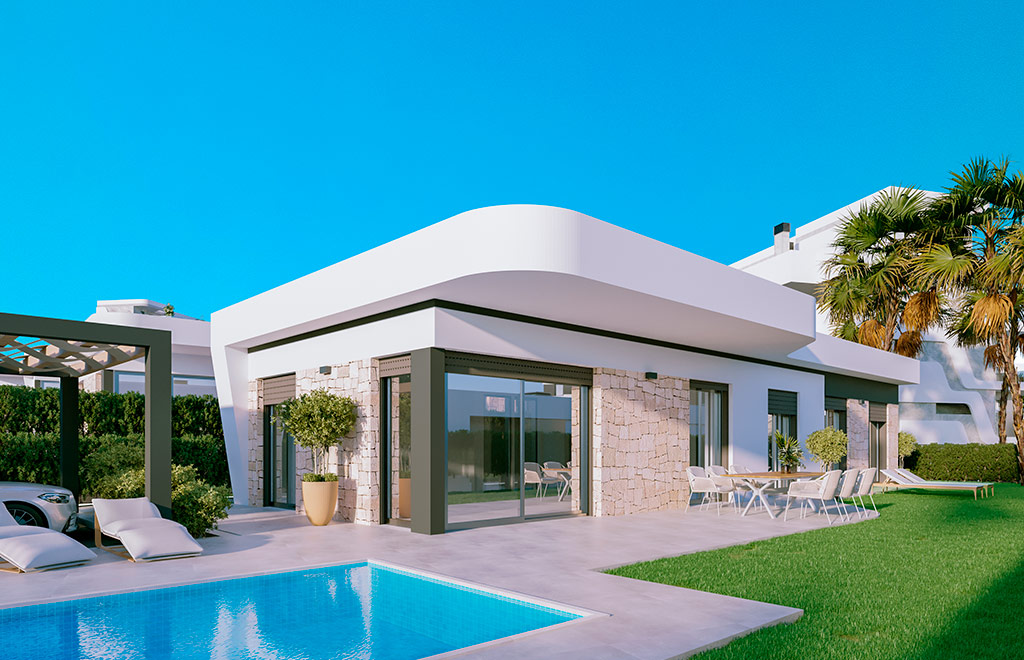 Villa on one level with 3 bedrooms and swimming pool in Finestrat