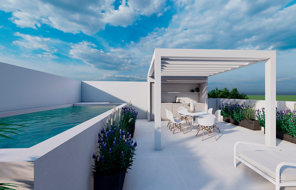 Top-floor home with 2 bedrooms, solarium and pool in Pilar de la Horadada
