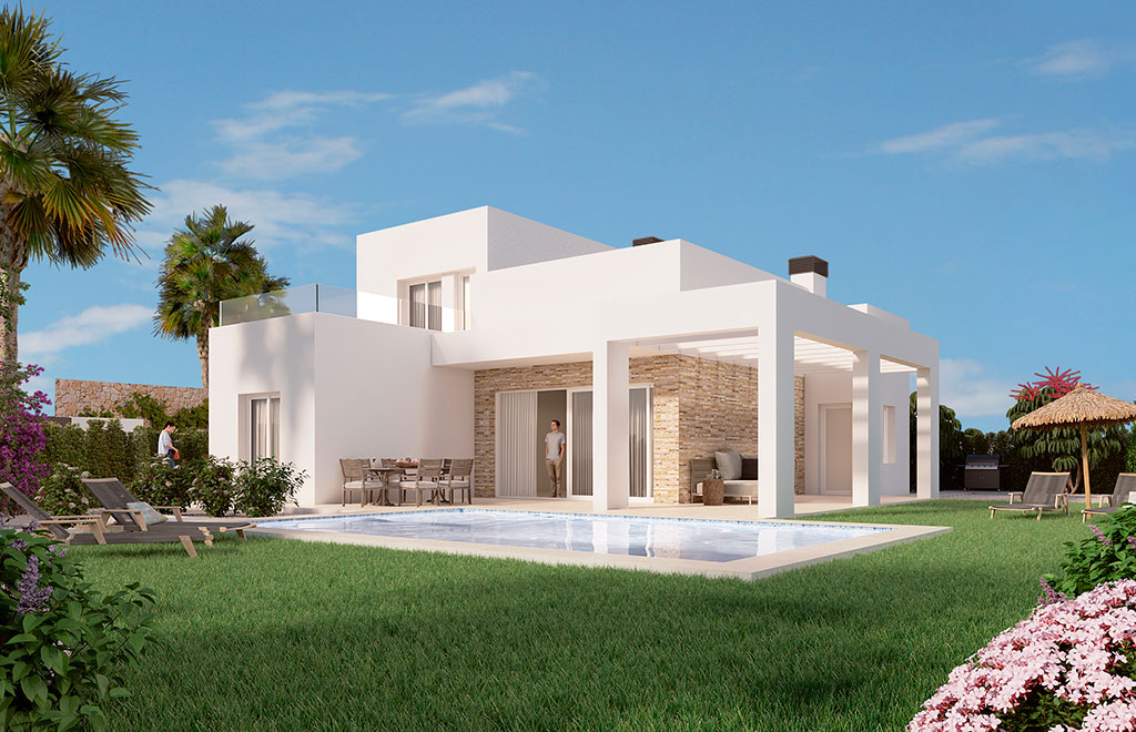 Villas with 4 bedrooms, garden and private pool in La Finca Golf