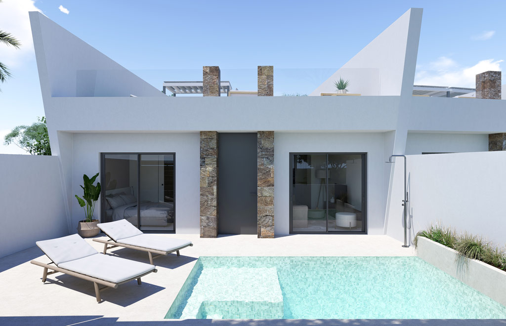 Terraced villa on one level with 2 bedrooms and solarium in Torre Pacheco