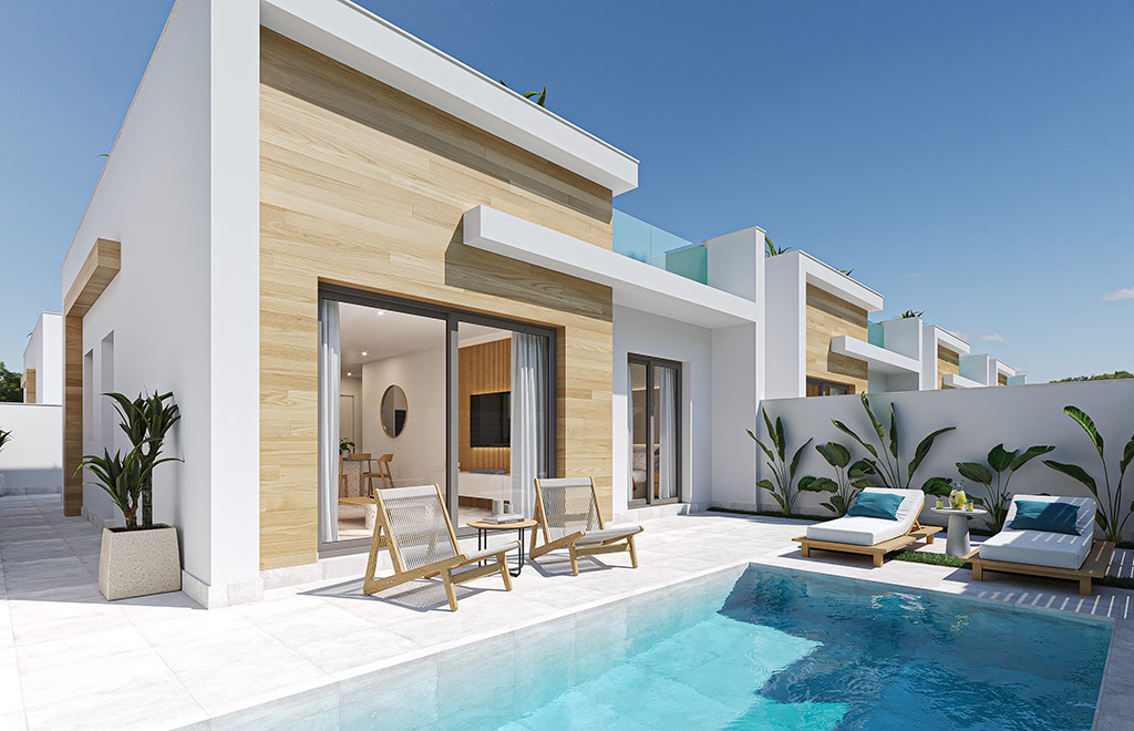 Villa on one level with 3 bedrooms and solarium in El Jimenado, Torre Pacheco