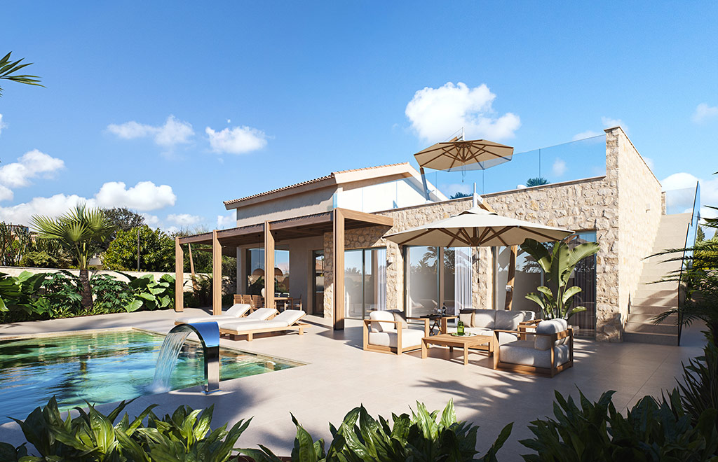 Villa exclusiva de 3 dormitorios con solárium, a 150 m de la playa en Cabo de Palos
