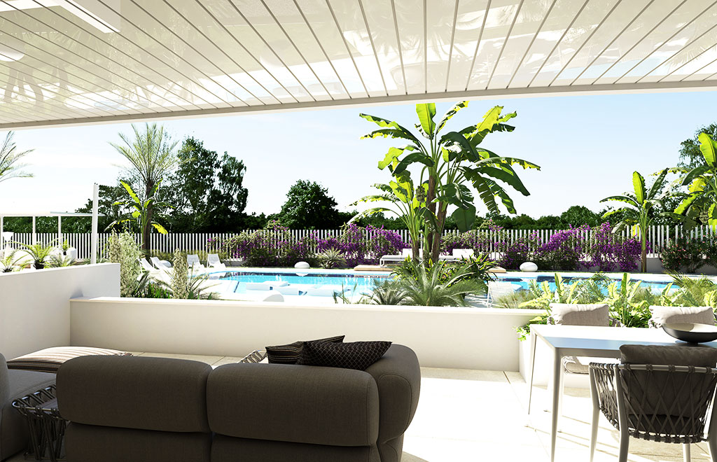 Modernos apartamentos con terraza en Lomas de Cabo Roig