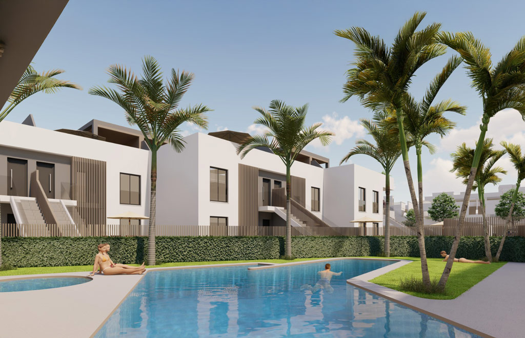 Apartamento en planta baja de 2 dormitorios con amplia terraza en Pilar de la Horadada