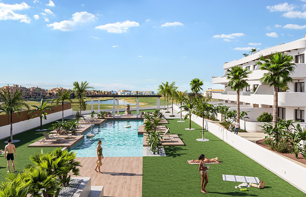 Frontline golf ground-floor apartments with 2 bedrooms in La Serena Golf Resort