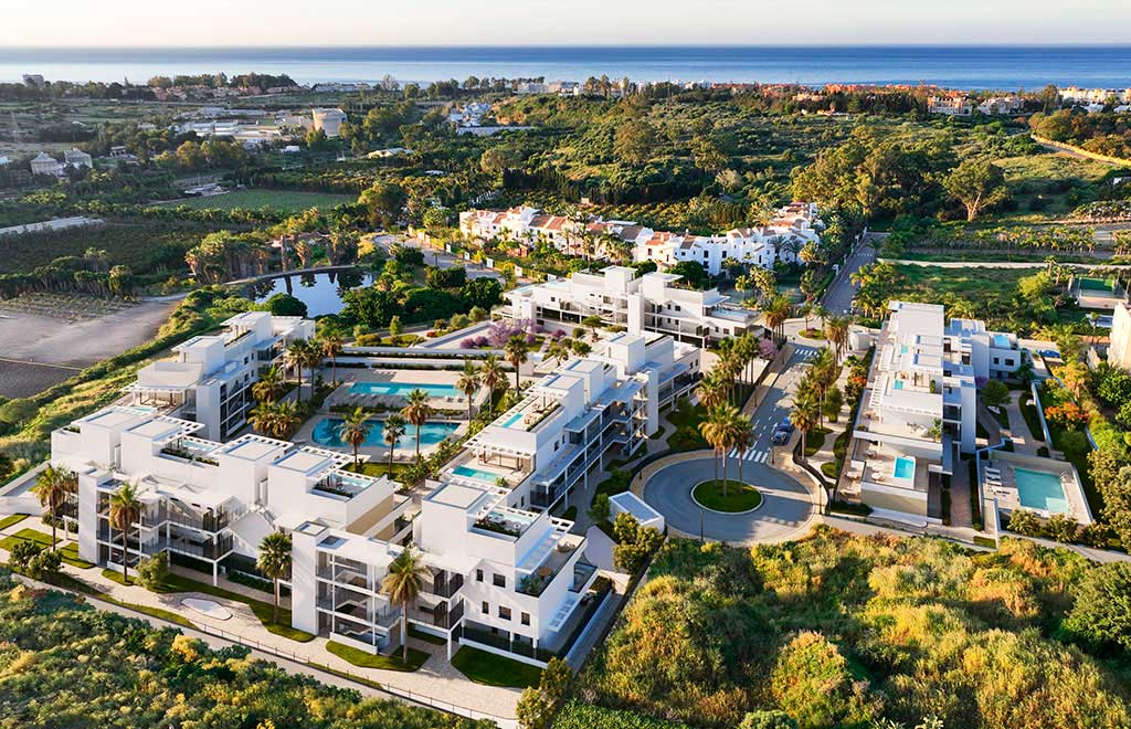 Apartamentos de 2 dormitorios y amplia terraza en Estepona