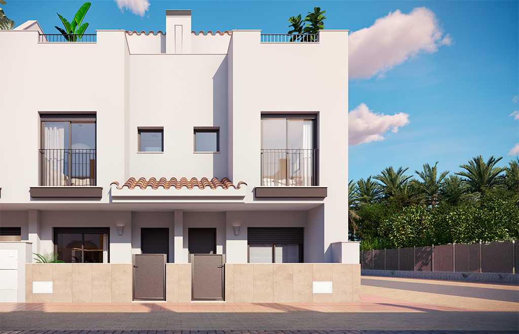 Spanish-style terraced villa with 2 bedrooms and private solarium in Santa Rosalía