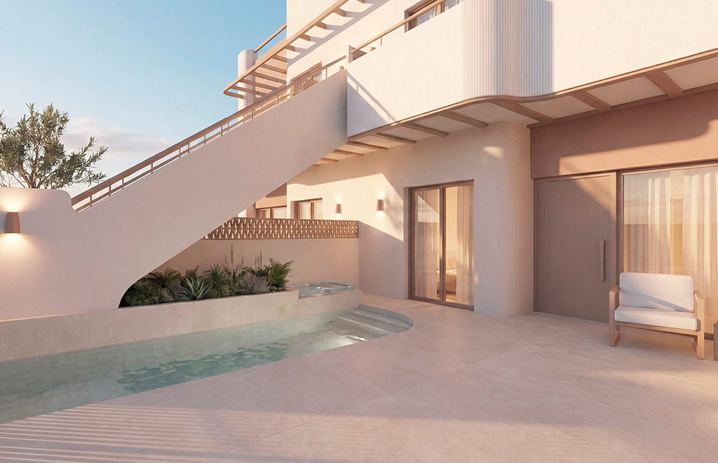Apartments with 2 bedrooms, garden and private pool in Pilar de la Horadada