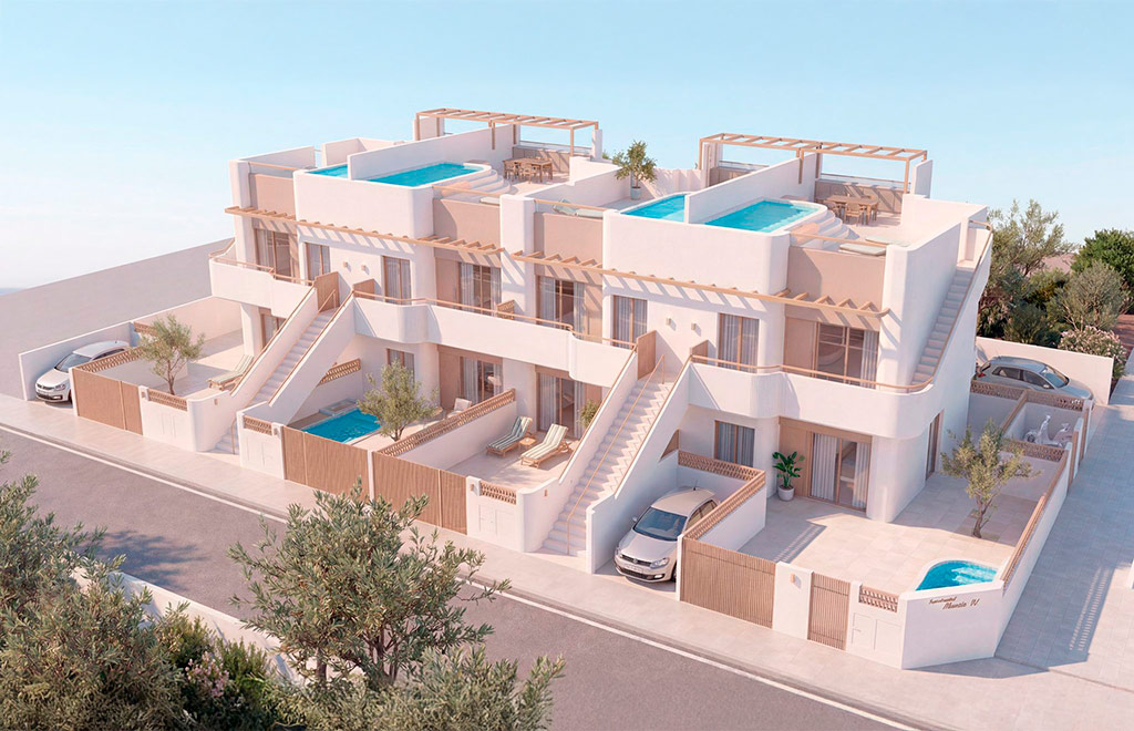 Apartments with 2 bedrooms, solarium and private pool in Pilar de la Horadada