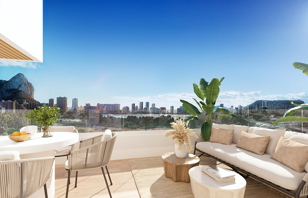 Apartments with 2 bedrooms and spacious terraces, less than 500m from the beach in Calpe