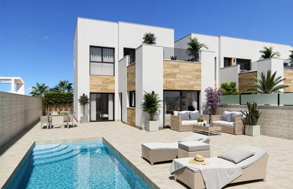 Semi-detached villas with 3 bedrooms and private pool in La Marina
