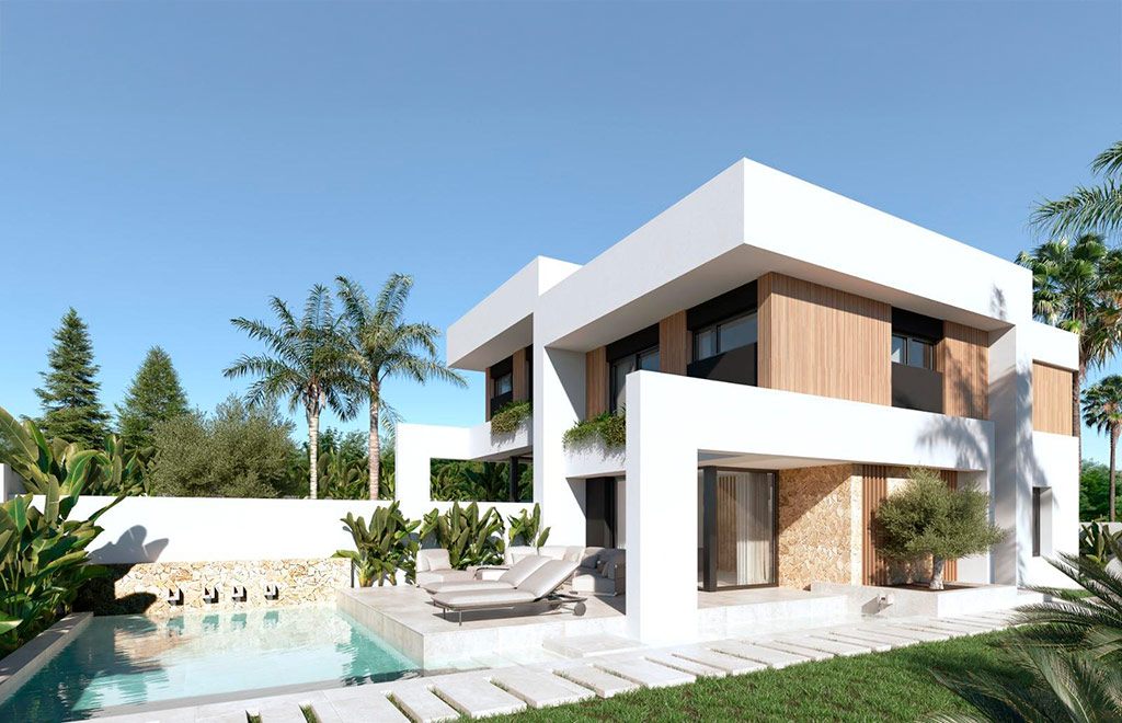 Villas with 3 bedrooms, private garden and pool in Las Filipinas