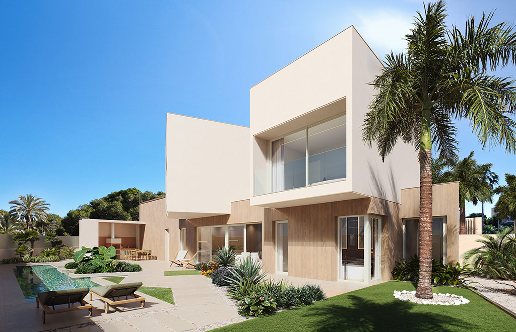 Luxury villa with 3 bedrooms, solarium and private pool, close to the beach in Campoamor