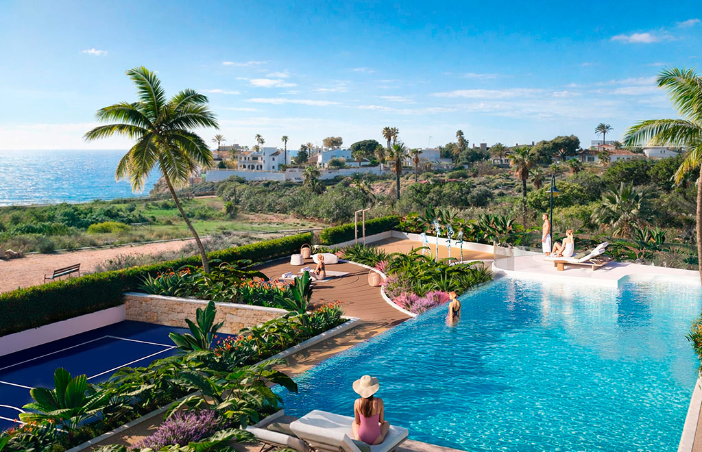 Corner terraced villas with sea views, basement and a private solarium, close to the beach in El Campello