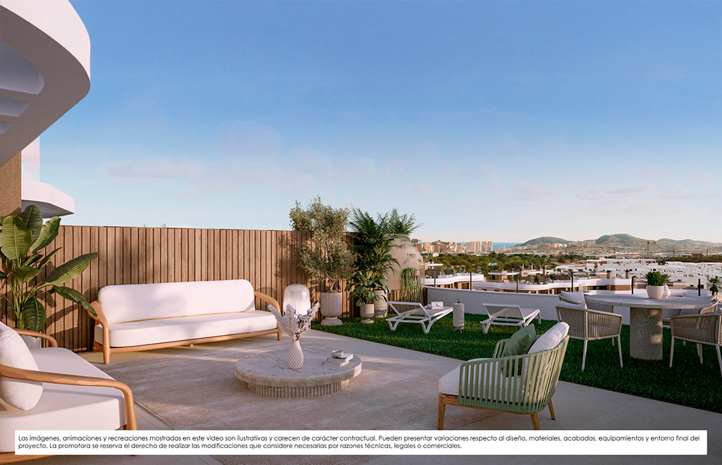 Penthouses with 3 bedrooms, private solarium and sea views in Finestrat
