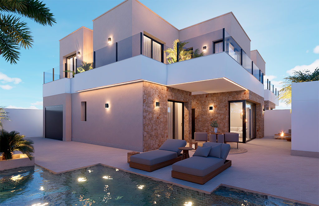 Elegant villas with 4 bedrooms and private pool in San Pedro del Pinatar