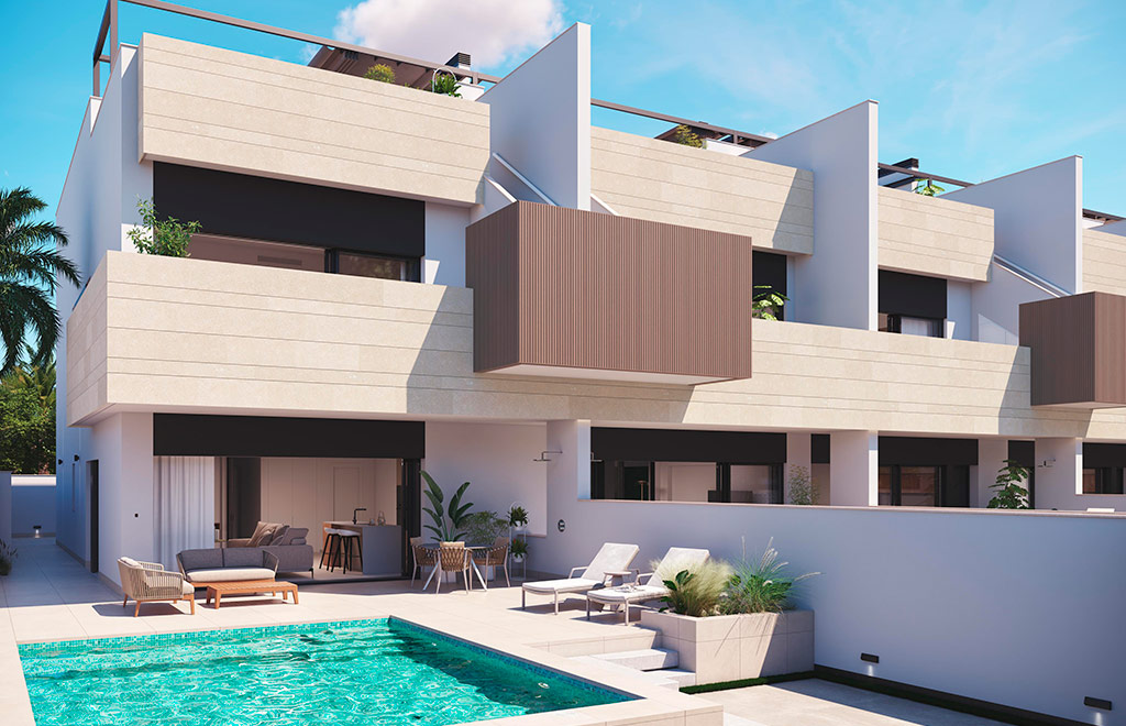 Ground-floor apartment in Pilar de la Horadada with garden and private pool