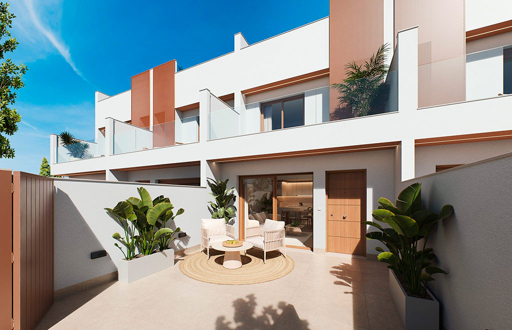 Terraced villas with 3 bedrooms, private solarium and private pool in San Pedro del Pinatar