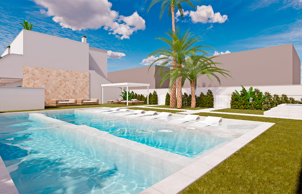 Apartments with 3 bedrooms and spacious terrace, 500m from the beach in Torre de la Horadada